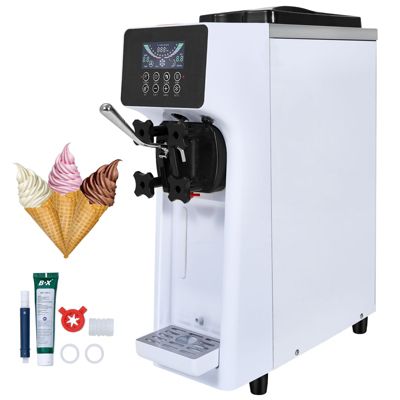 VEVOR Machine à crème glacée 10 L h 900W, 1 saveur, trémie 4L, pré-refroidissement, auto-nettoyage.