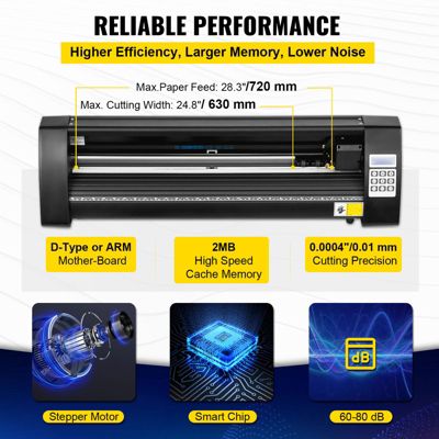 VEVOR Machine de découpe vinyle 720mm, plotter professionnel. Haute efficacité, 3 lames.