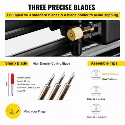 VEVOR Machine de découpe vinyle 720mm, plotter professionnel. Haute efficacité, 3 lames.
