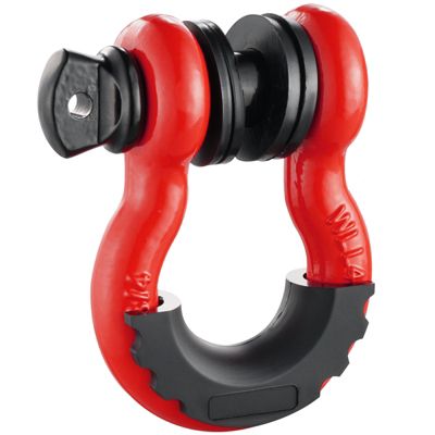 VEVOR Manille D 19mm, lot 2, acier allié, 28.5t, goupille 22mm, rouge.
