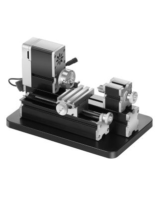 VEVOR Mini tour à métaux didactique 70x130 mm 20000 tr min 36W, mandrin 3 mâchoires, compact.