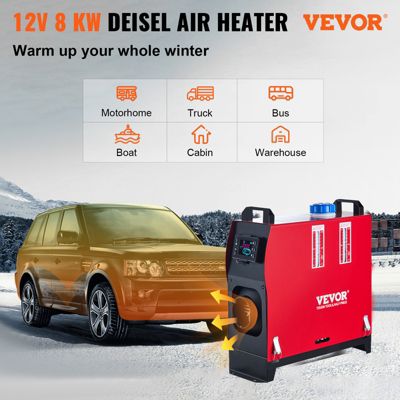 VEVOR Mophorn chauffage stationnement voiture 8kW 12V, switch LCD, sortie d'air unique, pour camping-car, camions