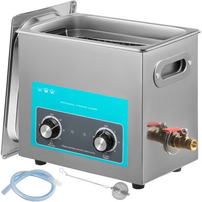 VEVOR Nettoyeur ultrasons professionnel 6L, cuve inox avec chauffage, minuterie, bouton.