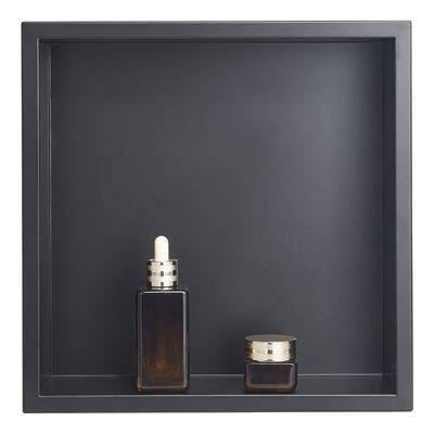 VEVOR Niche douche encastrable inox 10x33x33cm. Étagère étanche, facile à nettoyer. Pour savon, shampoing de bains. Noir.