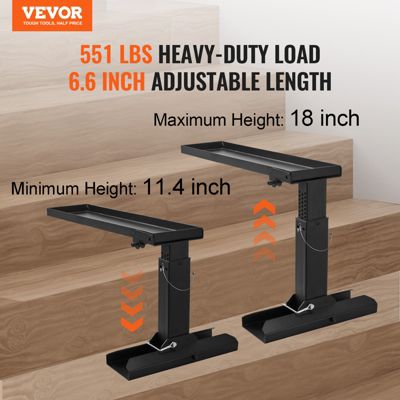 VEVOR Niveau échelle, support 23,4 L x 11,4-18 po H. Acier, pliable, stabilisateur pour sol irrégulier.