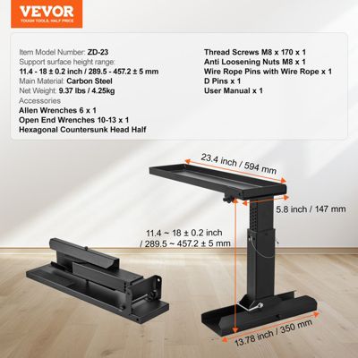 VEVOR Niveau échelle, support 23,4 L x 11,4-18 po H. Acier, pliable, stabilisateur pour sol irrégulier.
