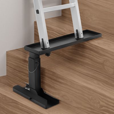 VEVOR Niveau échelle, support 23,4 L x 11,4-18 po H. Acier, pliable, stabilisateur pour sol irrégulier.