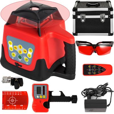 VEVOR Niveau laser rotatif 360 , autonivelant, faisceau rouge, portée 500m pour chantiers intérieurs et extérieurs.