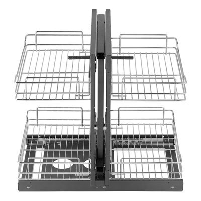 VEVOR Organisateur coulissant d'angle, ouverture min 380 cm. 4 étagères, acier carbone, 60,5x45,5 cm.