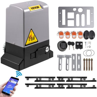VEVOR Ouvre-Porte Coulissant 1800 kg, 4 m, 4 télécommandes et contrôle APP, moteur électrique, kit sécurité.