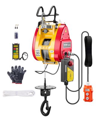 VEVOR Palan électrique 2 en 1 500 kg, treuil portable 1500W ht. levage 30 m 11 m min.