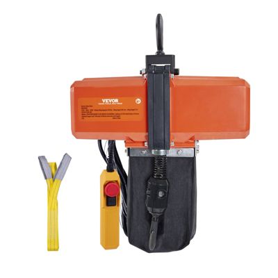 VEVOR Palan électrique à chaîne 499 kg, ht. max 4,5 m, 580W monophasé, télécommande filaire 3 m.