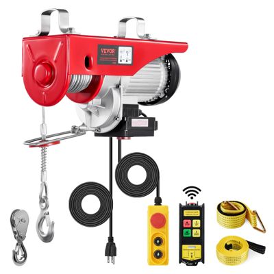 VEVOR Palan électrique double câble 1000 kg, télécommande filaire 4,2m et sans fil 100m, ht. câble 12m.