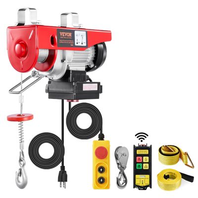 VEVOR Palan électrique double câble 200 kg, télécommande filaire 4,2m et sans fil 100m.