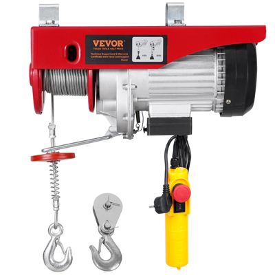 VEVOR Palan électrique double câble 400 kg, télécommande filaire 4,2m, ht. câble simple 12m.