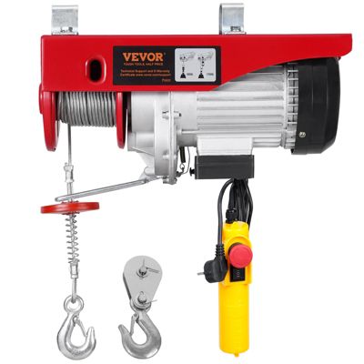 VEVOR Palan électrique double câble 800 kg, télécommande filaire 4,2m, ht. câble simple 12m.