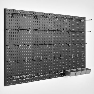 VEVOR Panneau perforé mural 609.6x304.8mm, métal, 4 panneaux, noir.