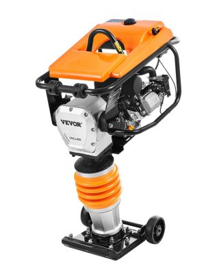 VEVOR Pilonneuse vibrante, 6,5 CV, moteur essence 196 cm3, 4 ressorts. Force impact 253 kgf/cm2, compactage 66 cm