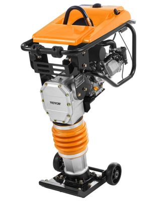 VEVOR Pilonneuse vibrante 6,5 CV, moteur essence 196 cm3, force 253 kgf/cm2, compactage max 66 cm. Pour sol et gravier