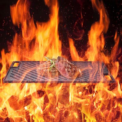 VEVOR Plaque griller pré-assaisonnée réversible, fonte 425x246 mm, épaisseur 3,3 mm. Barbecue.