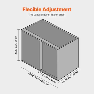 VEVOR Plateau tournant meuble d'angle, ouverture gauche. 2 niveaux réglables, fermeture douce. Pour cuisine.