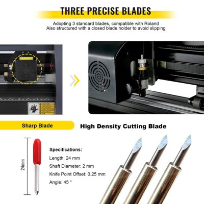 VEVOR Plotter découpe vinyle 375 mm avec logiciel Signmaster, compatible USB série, écran LCD.