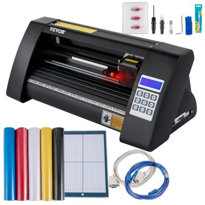 VEVOR Plotter découpe vinyle 375 mm traceur, logiciel Signmaster, Windows, 3 lames, écran LCD.
