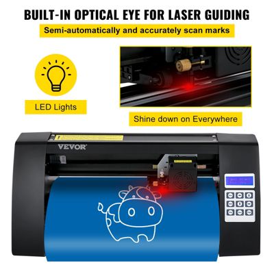VEVOR Plotter découpe vinyle 375 mm traceur, logiciel Signmaster, Windows, 3 lames, écran LCD.