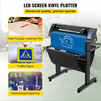 VEVOR Plotter de Découpe Vinyle 720 mm, Logiciel Signmaster, Support de Sol, Panneau Numérique LED.