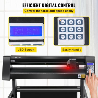 VEVOR Plotter de Découpe Vinyle 720 mm, Logiciel Signmaster, Support de Sol, Panneau Numérique LED.