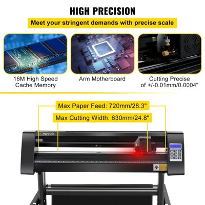 VEVOR Plotter de Découpe Vinyle 720 mm, Logiciel Signmaster, Support de Sol, Panneau Numérique LED.