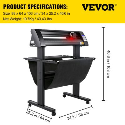 VEVOR Plotter de Découpe Vinyle 720 mm, Logiciel Signmaster, Support de Sol, Panneau Numérique LED.