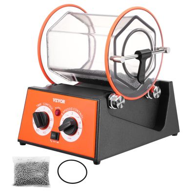 VEVOR Polisseur bijoux 5 kg 60W, 5 vitesses, 0-60 min réglable, tambour rotatif bidirectionnel.
