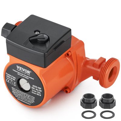 VEVOR Pompe circulation eau chaude LPS25-4S-180, 50 L/min, 3 vitesses, 220V 72W, hauteur 4m, pour chauffe-eau.
