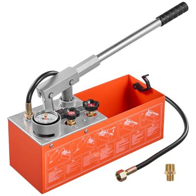 VEVOR Pompe Epreuve Manuelle 7,57 L Test Hydrostatique Double Valve Eau Chauffage Fuites 0-60 bar