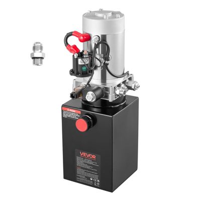 VEVOR Pompe Hydraulique pour Benne Basculante Bennage à Simple Effet 5,7 L Noir