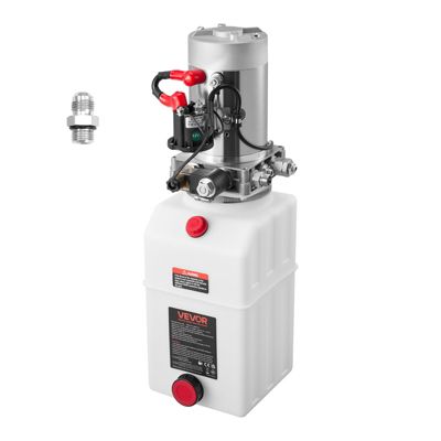 VEVOR Pompe Hydraulique pour Benne Basculante Bennage Simple Effet 6,6 L Blanc