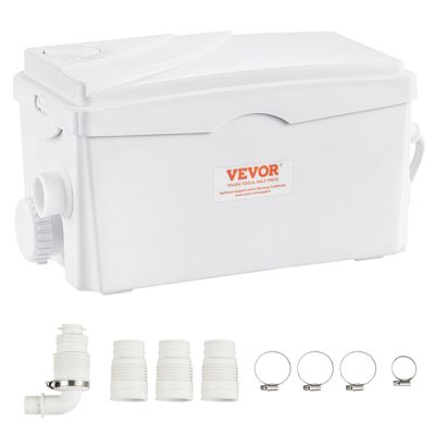 VEVOR Pompe macératrice 350W, 3 entrées eau, 6000 L h, relevage 7 m, eaux usées sous-sol cuisine.