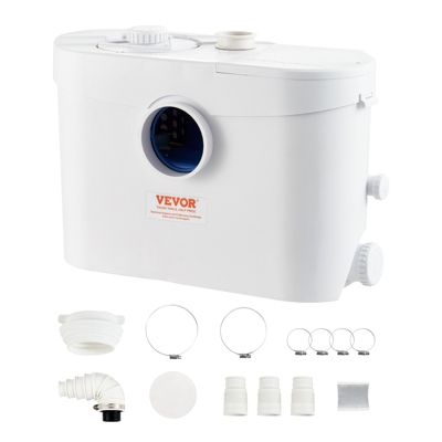 VEVOR Pompe macératrice 700W, 3 entrées eau, 9600 L h, relevage 10 m, eaux usées toilettes cave.