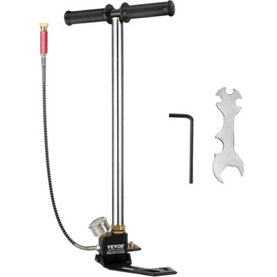 VEVOR Pompe à pied PCP 3 étages, 4500 PSI. Manuelle, manomètre. Pour vélo, fusil à air.