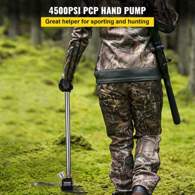 VEVOR Pompe à pied PCP 3 étages, 4500 PSI. Manuelle, manomètre. Pour vélo, fusil à air.