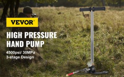 VEVOR Pompe à pied PCP 3 étages, 4500 PSI. Manuelle, manomètre. Pour vélo, fusil à air.