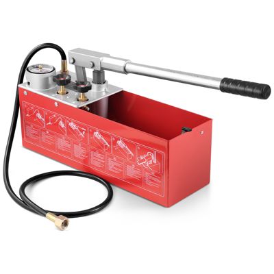 VEVOR Pompe test hydrostatique 25 bar, double valve, réservoir 10L, tuyau 1.4m, pour canalisations.