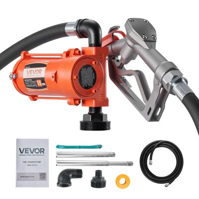 VEVOR Pompe Transfert Carburant Diesel Essence 12 V CC 57 L/min Pistolet Manuel