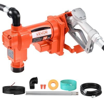 VEVOR Pompe Transfert Carburant Essence Diesel 12 V CC 60,5 L/min Tuyau et Buse