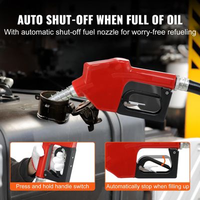 VEVOR Pompe transfert diesel 37,8 L/min, 12V CC, buse arrêt auto, pour diesel/kérosène/huile.