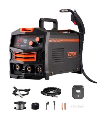 VEVOR Poste à souder MIG 130A, synergie noyau flux sans gaz fil fourré, portable, IGBT.