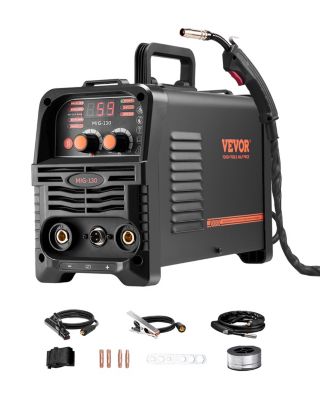 VEVOR Poste à souder MIG 130A, synergie portable multi-processus MIG sans gaz MMA Lift TIG.