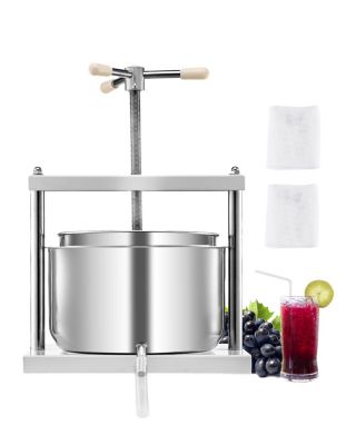 VEVOR Pressoir fruits manuel 12 L, 2 barils inox, poignée triangulaire. Nettoyage facile, raisin, pomme.