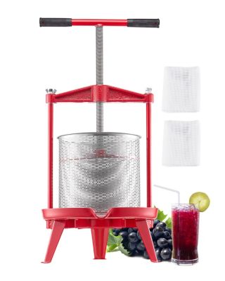 VEVOR Pressoir fruits manuel 14 L, inox. Poignée T, pour raisin, pomme, rouge.
